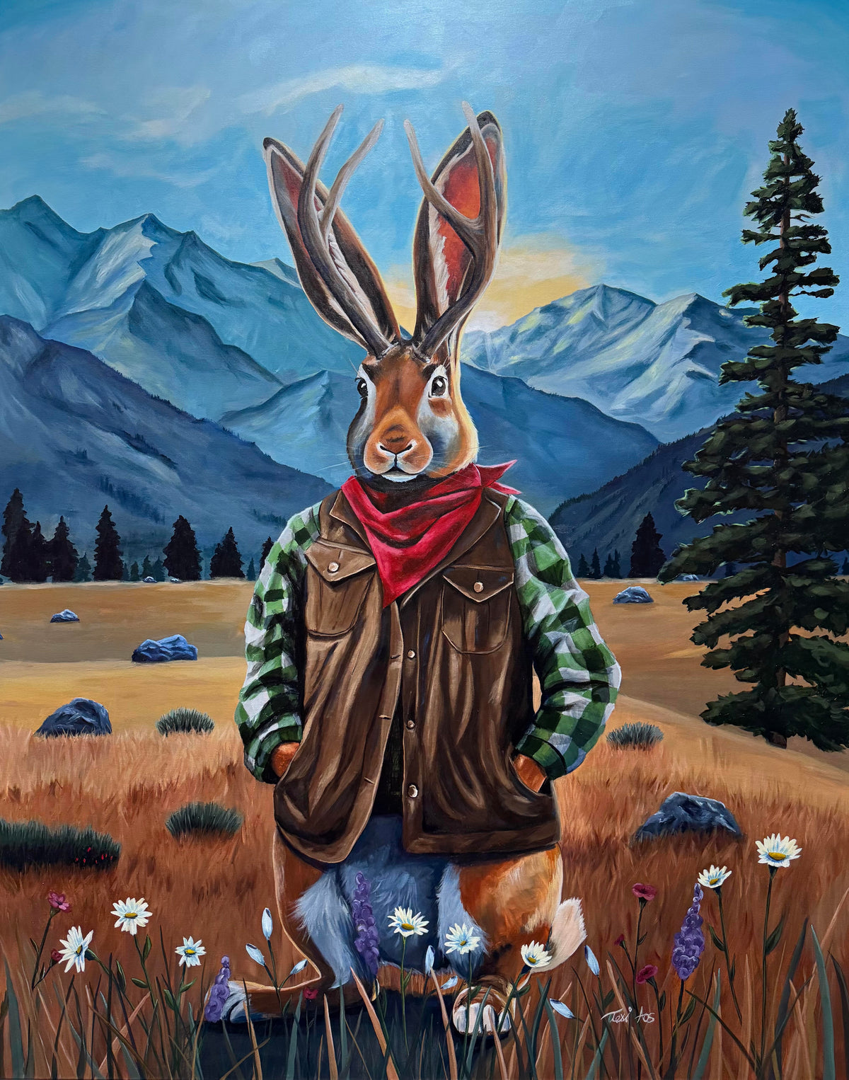 Jim the Jackalope in Wyoming Print