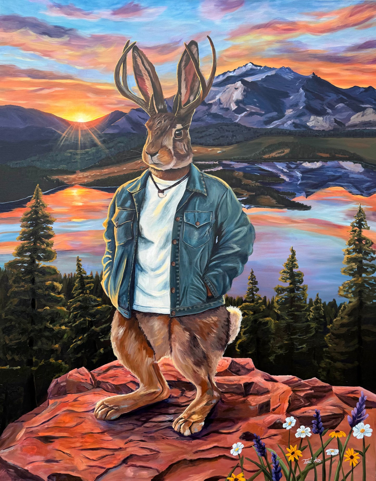 Jim the Jackalope in Glendo WY Canvas Print